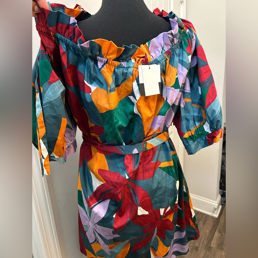 ELOQUII Colorful Floral Belted Dress | Size 16 | NWT - Picture 6 of 7